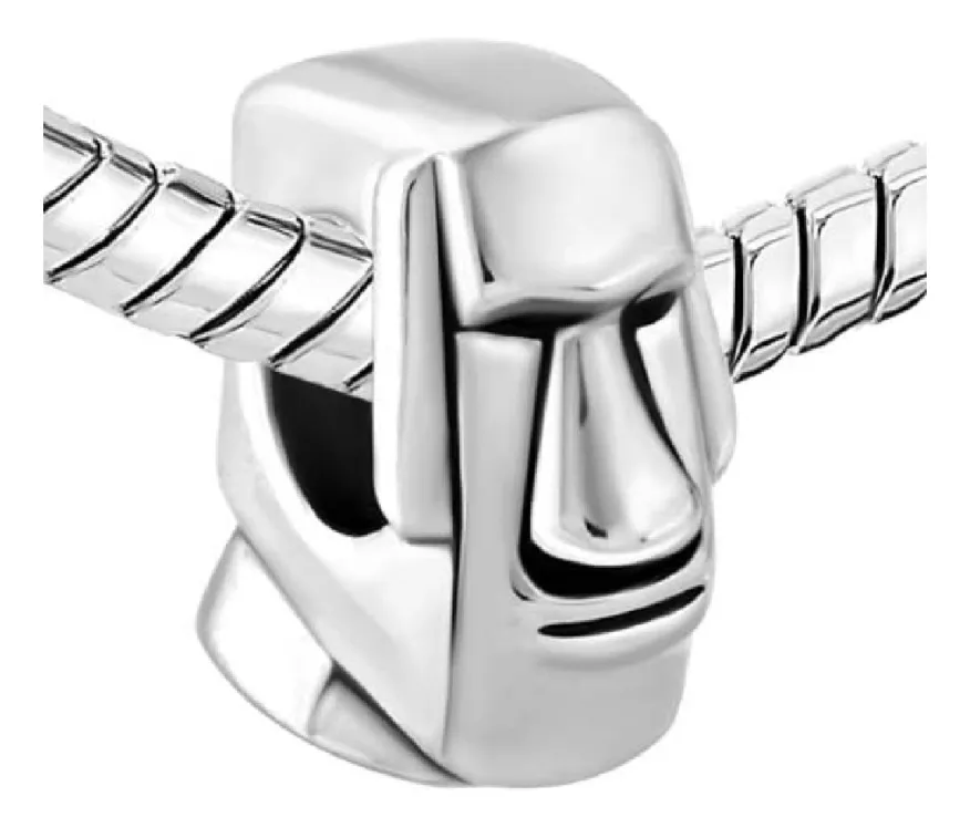 CHARM MOAI ISLA DE PASCUA EN PLATA 925 SILVER HEART - 3