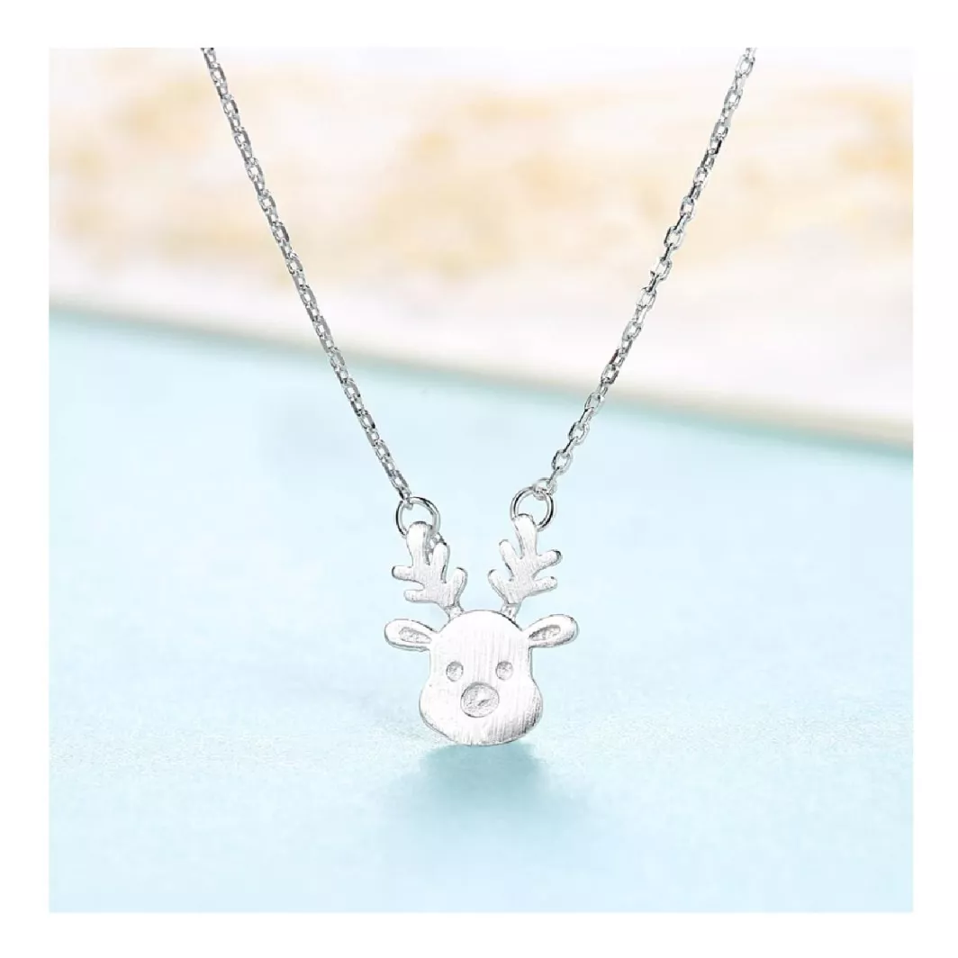 COLLAR CADENA RENO DE NAVIDAD EN PLATA 925 SILVER HEART - 2