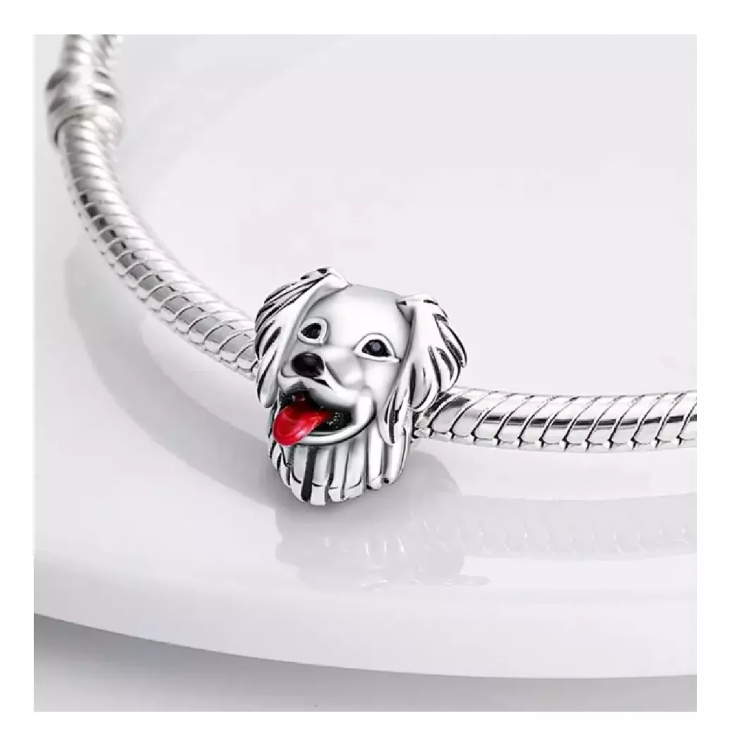 CHARM PERRO GOLDEN RETRIEVER EN PLATA 925 SILVER HEART - 2