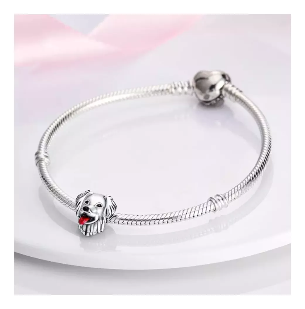 CHARM PERRO GOLDEN RETRIEVER EN PLATA 925 SILVER HEART - 3