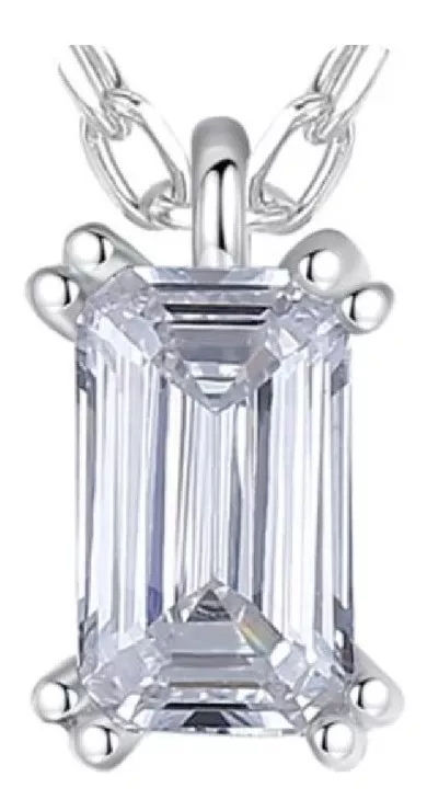 COLLAR CADENA CIRCÓN RECTANGULAR EN PLATA 925 SILVER HEART - 2