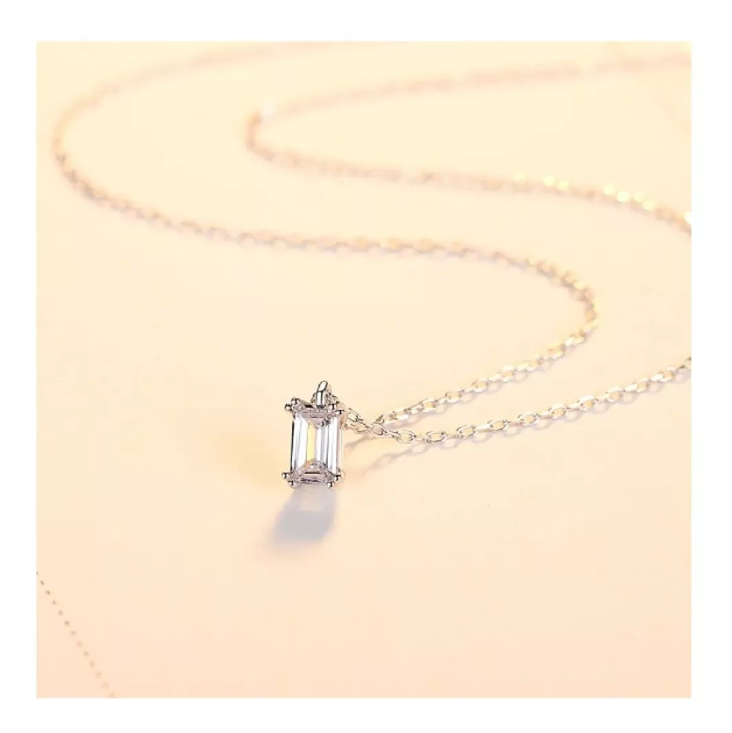 COLLAR CADENA CIRCÓN RECTANGULAR EN PLATA 925 SILVER HEART - 3