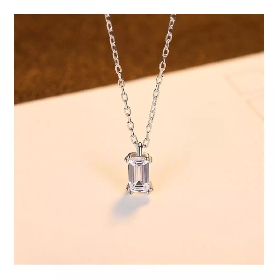 COLLAR CADENA CIRCÓN RECTANGULAR EN PLATA 925 SILVER HEART - 5