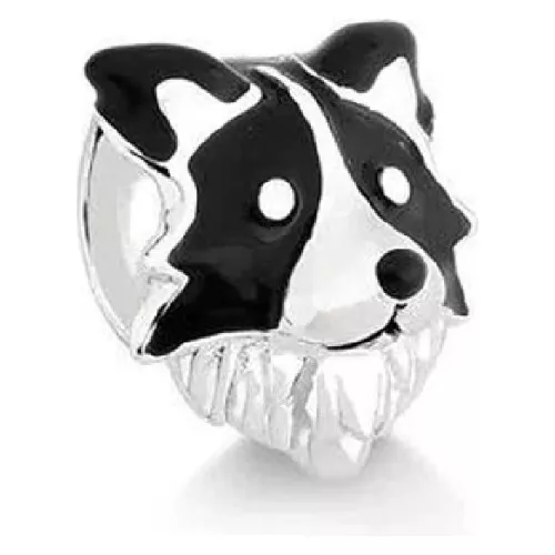 CHARM PERRO BORDER COLLIE EN PLATA 925 SILVER HEART - 2