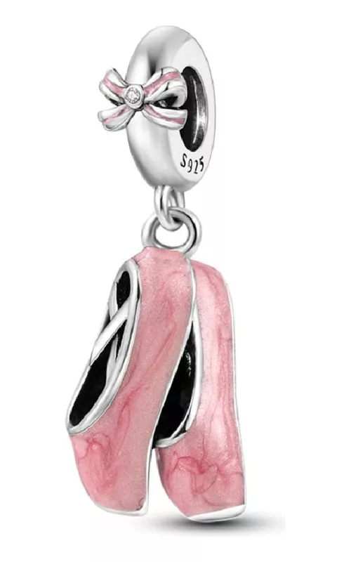 CHARM ZAPATILLAS DE BALLET ROSA EN PLATA 925 SILVER HEART - 1