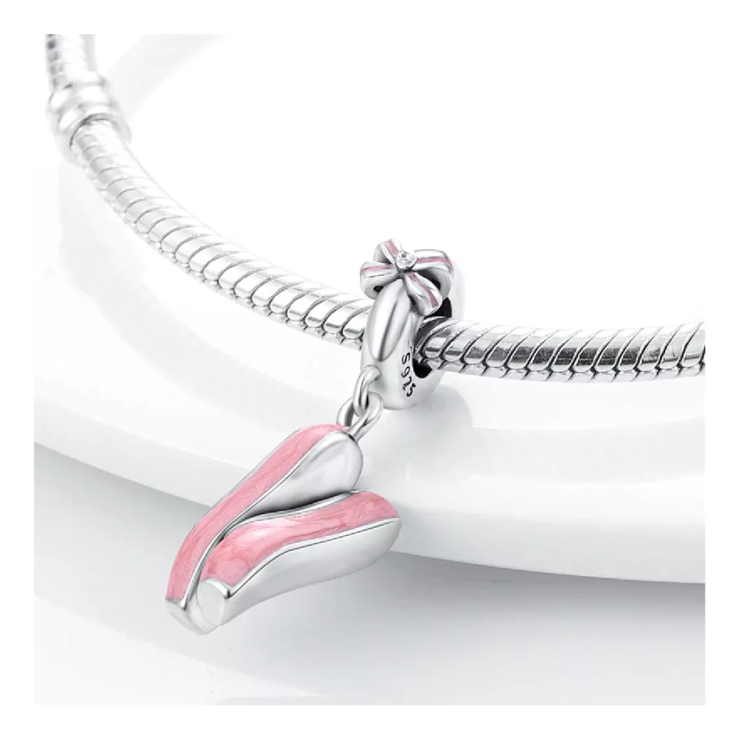 CHARM ZAPATILLAS DE BALLET ROSA EN PLATA 925 SILVER HEART - 2