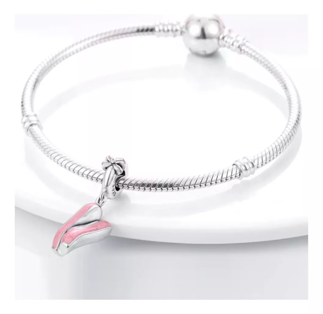 CHARM ZAPATILLAS DE BALLET ROSA EN PLATA 925 SILVER HEART - 3