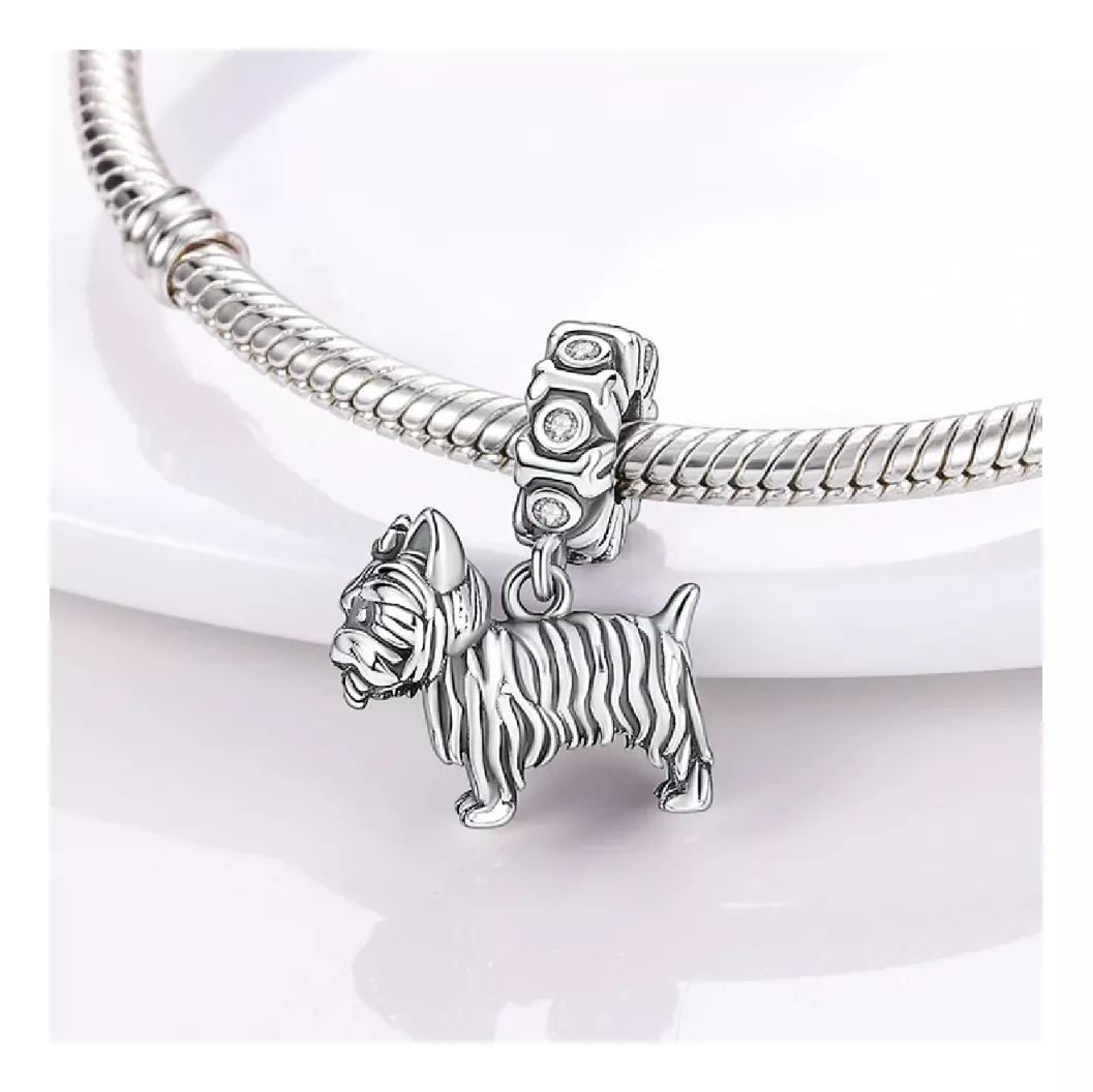 CHARM PERRO YORKSHIRE EN PLATA 925 SILVER HEART - 2