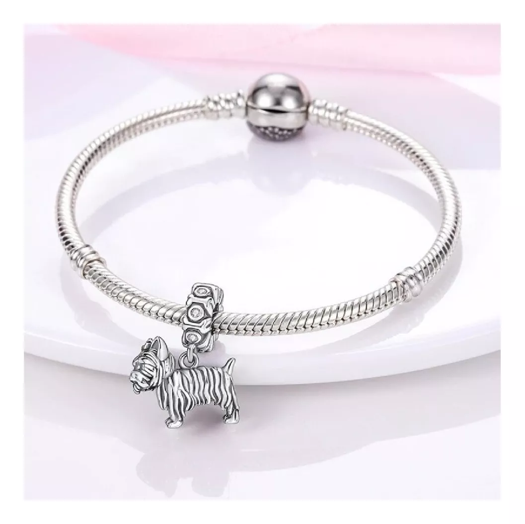 CHARM PERRO YORKSHIRE EN PLATA 925 SILVER HEART - 3