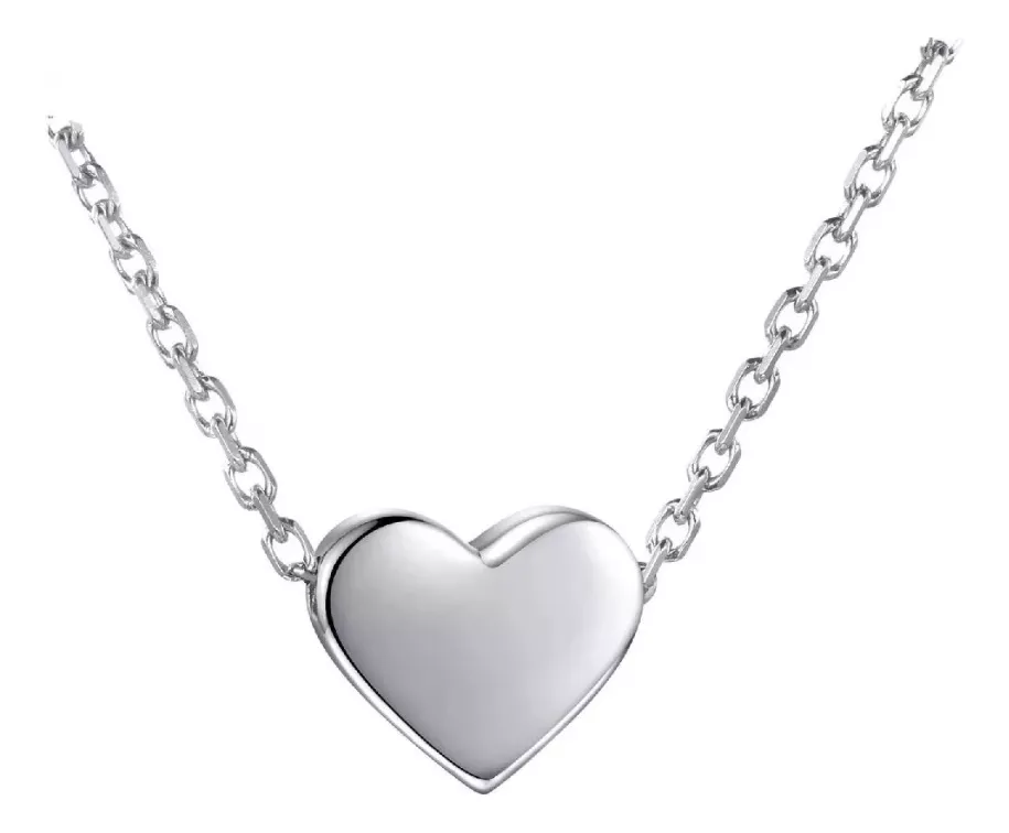 COLLAR CADENA CORAZÓN SOLITARIO EN PLATA 925 SILVER HEART - 1