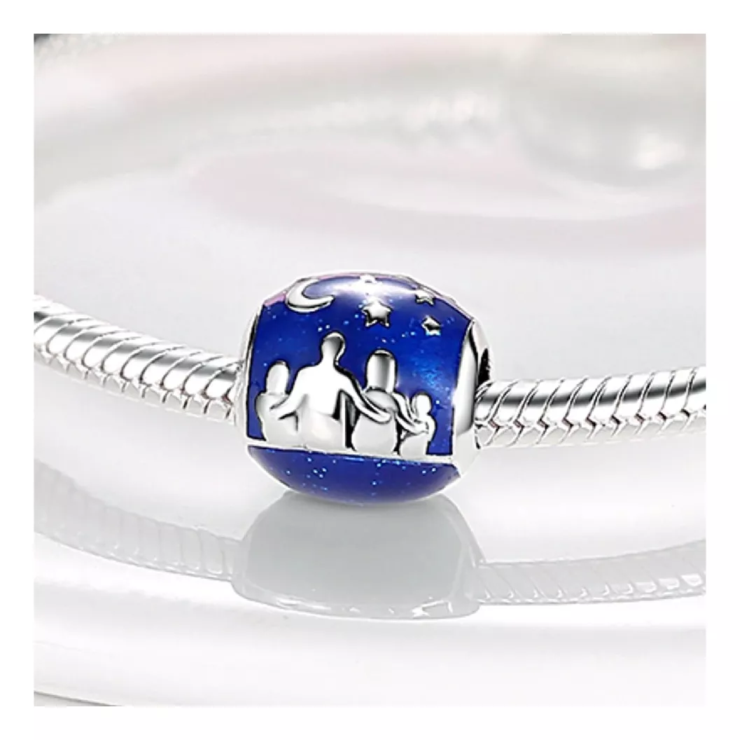 CHARM FAMILIA UNIDA CIELO ESTRELLADO PLATA 925 SILVER HEART - 2