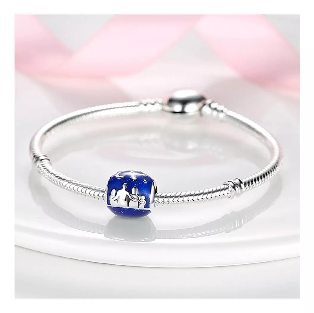CHARM FAMILIA UNIDA CIELO ESTRELLADO PLATA 925 SILVER HEART - 3