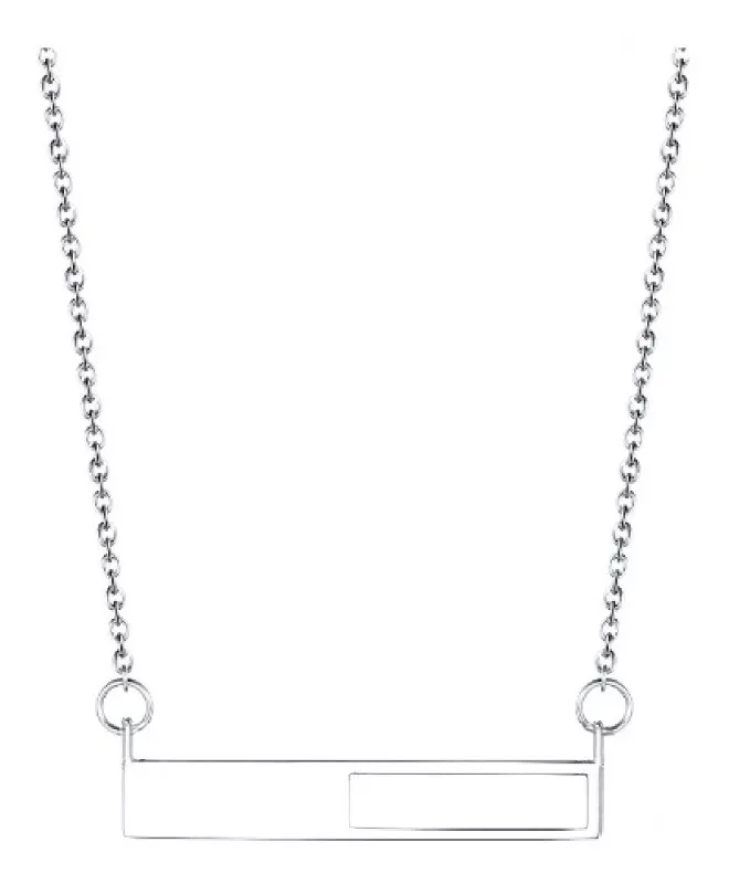 COLLAR CADENA BARRA HORIZONTAL EN PLATA 925 SILVER HEART - 1