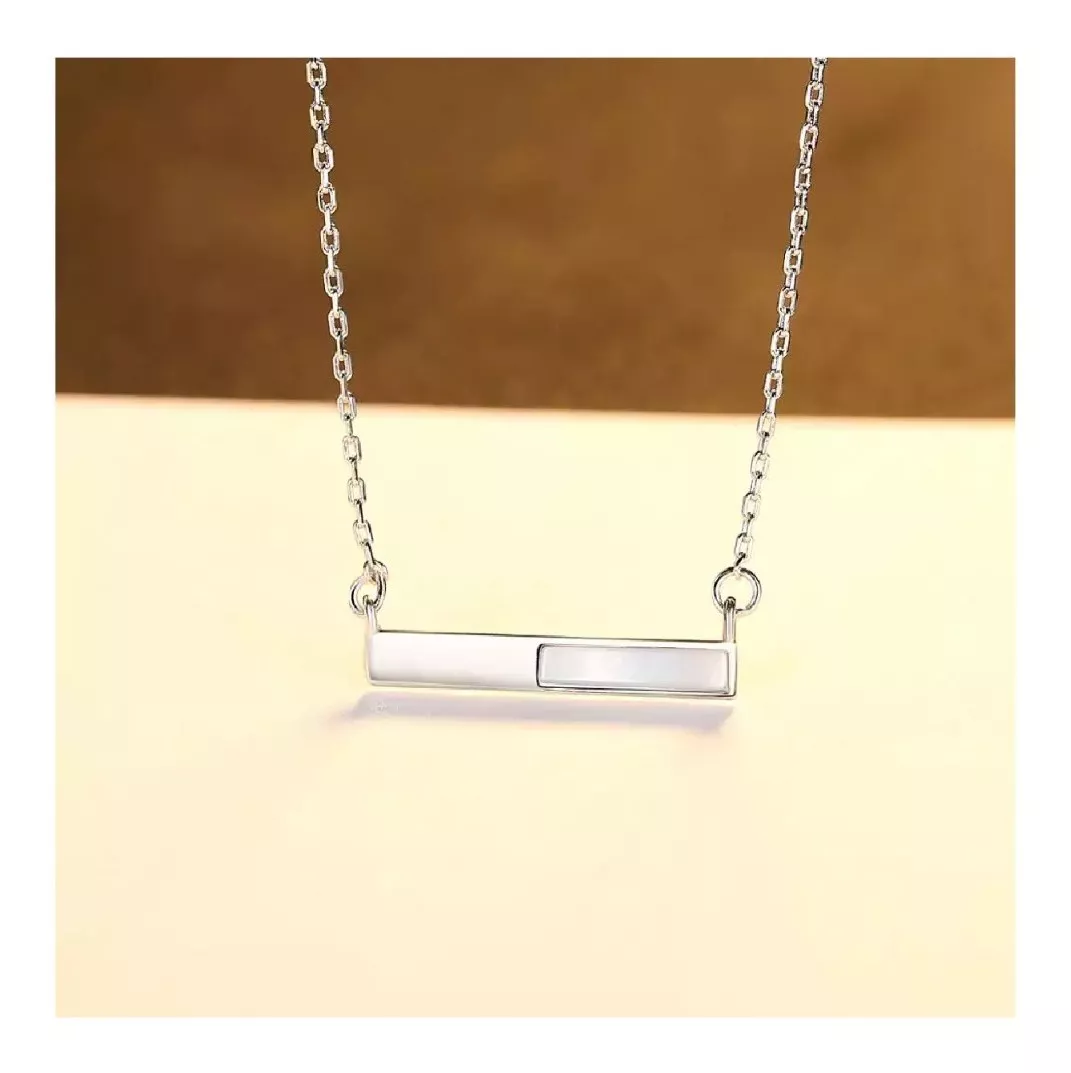 COLLAR CADENA BARRA HORIZONTAL EN PLATA 925 SILVER HEART - 2