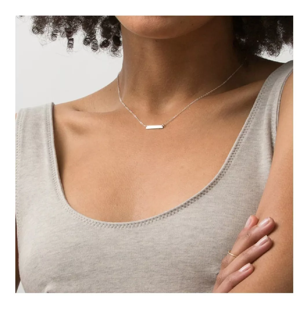 COLLAR CADENA BARRA HORIZONTAL EN PLATA 925 SILVER HEART - 3