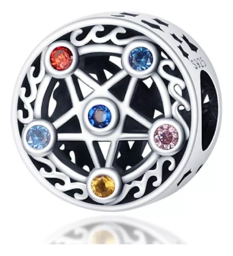 CHARM ESTRELLA PENTÁCULO Y CIRCONES PLATA 925 SILVER HEART - 1