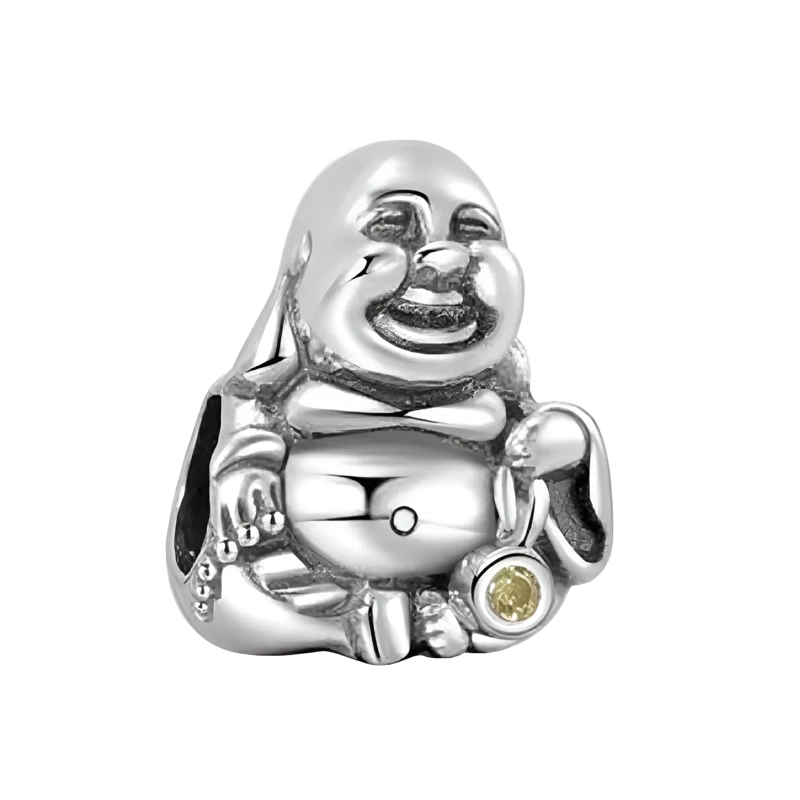 CHARM BUDA SONRIENTE DE LA FORTUNA EN PLATA 925 SILVER HEART - 1
