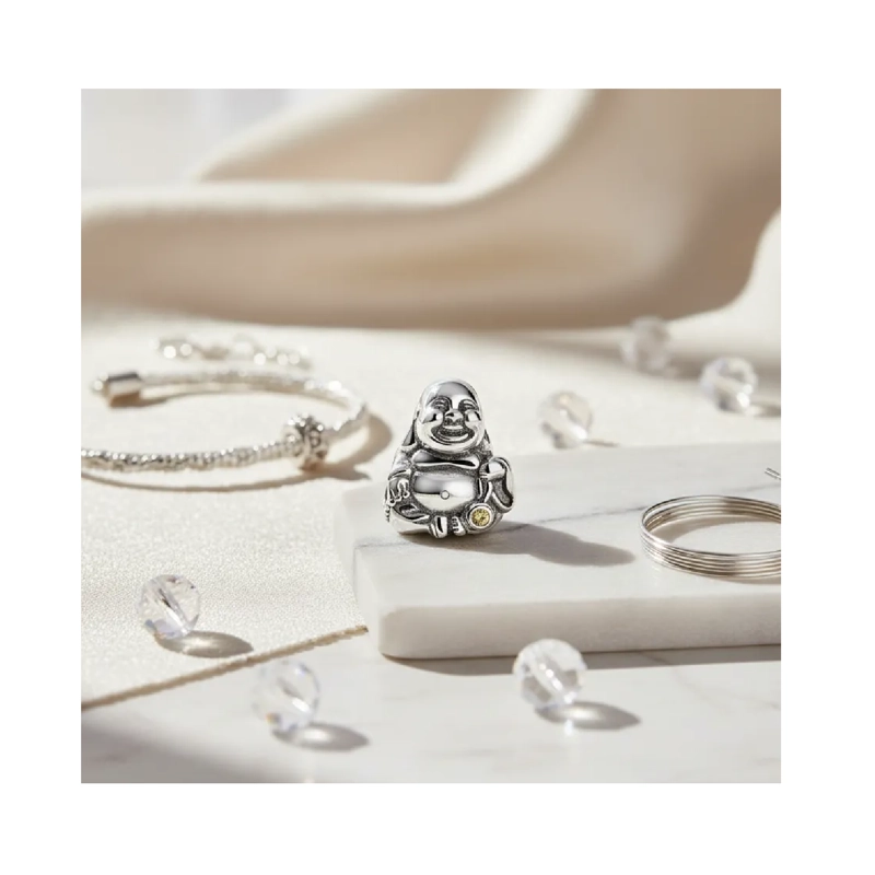 CHARM BUDA SONRIENTE DE LA FORTUNA EN PLATA 925 SILVER HEART - 2