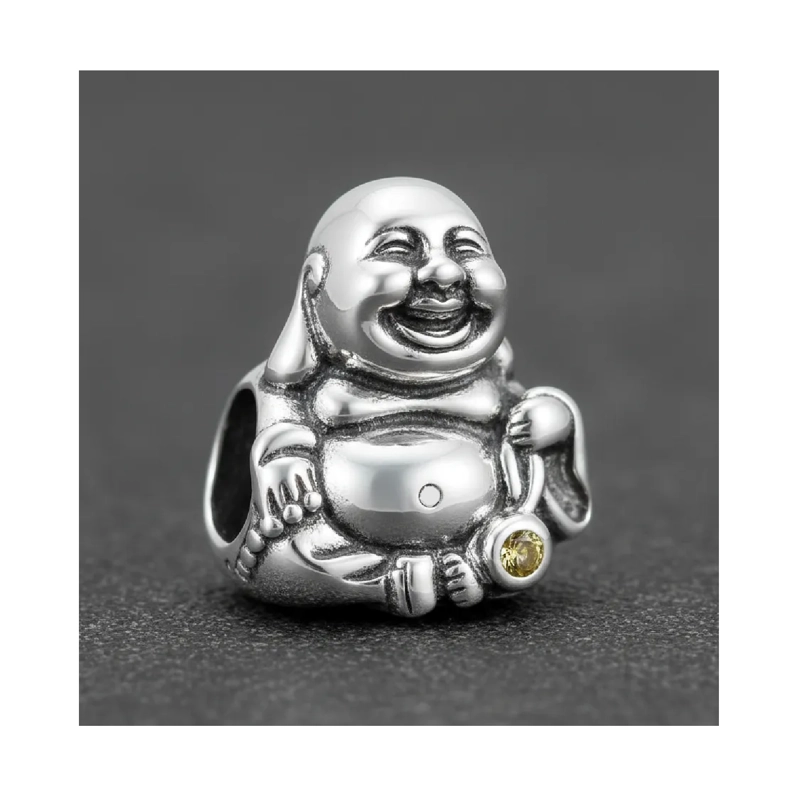 CHARM BUDA SONRIENTE DE LA FORTUNA EN PLATA 925 SILVER HEART - 3