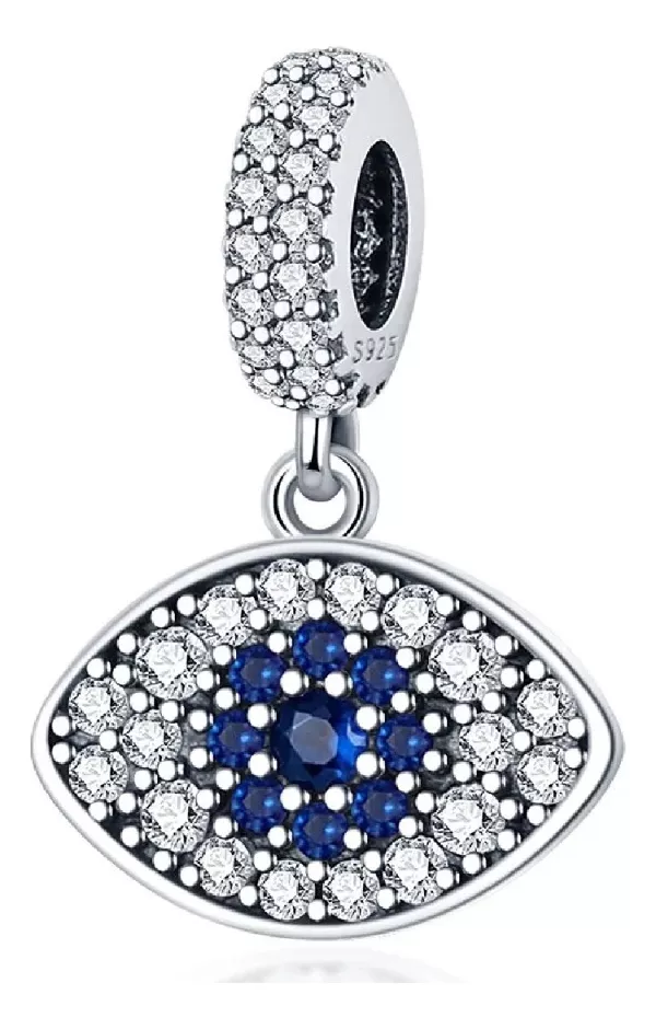 CHARM OJO TURCO PROTECCIÓN Y CIRCONES PLATA 925 SILVER HEART - 1