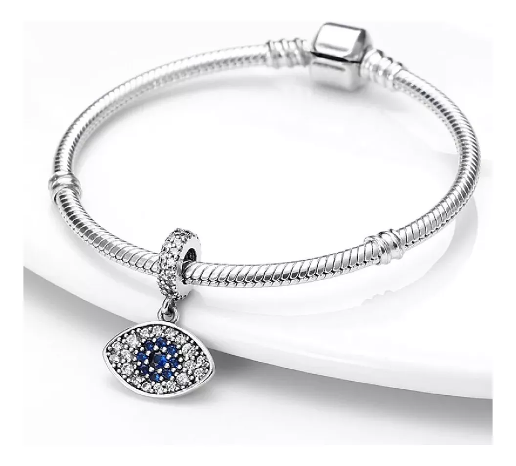 CHARM OJO TURCO PROTECCIÓN Y CIRCONES PLATA 925 SILVER HEART - 3