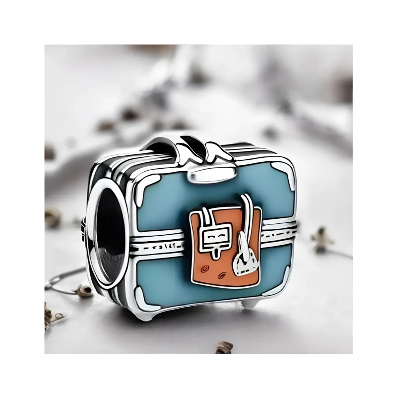 CHARM MALETA DE VIAJE CELESTE EN PLATA 925 SILVER HEART - 3