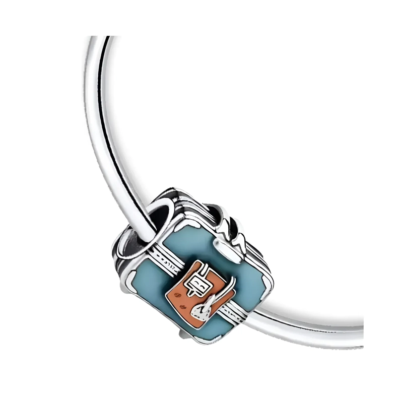 CHARM MALETA DE VIAJE CELESTE EN PLATA 925 SILVER HEART - 4