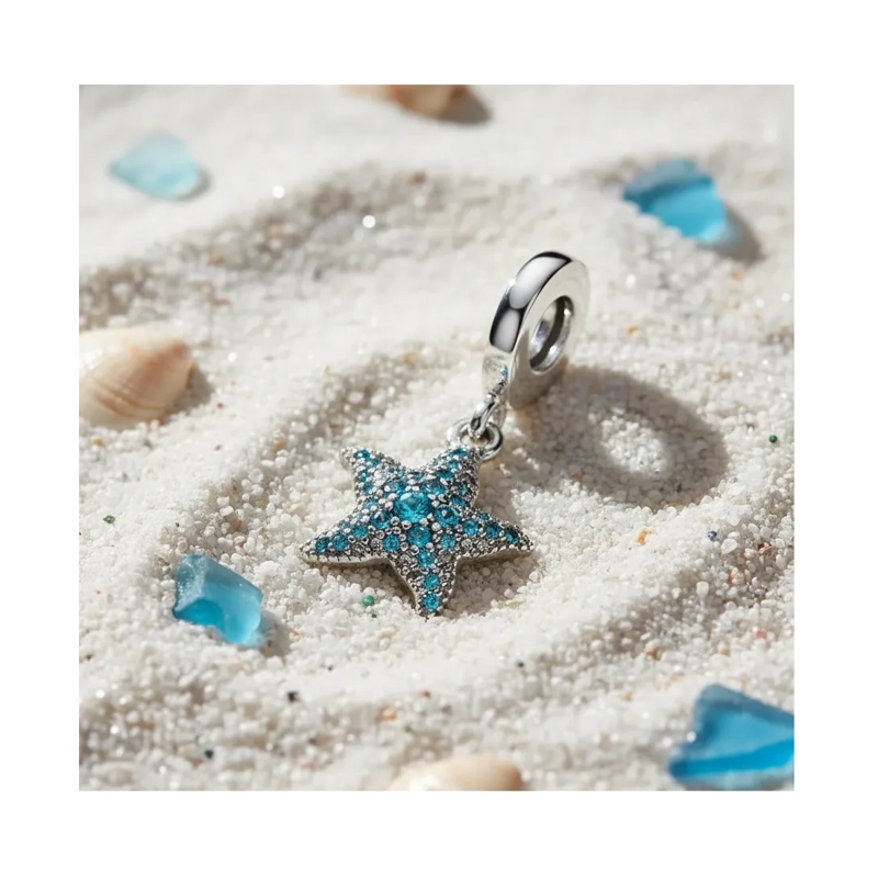 CHARM ESTRELLA DE MAR CELESTE EN PLATA 925 SILVER HEART - 2