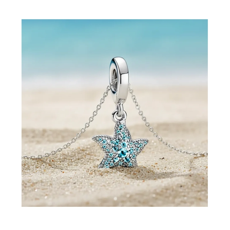 CHARM ESTRELLA DE MAR CELESTE EN PLATA 925 SILVER HEART - 3