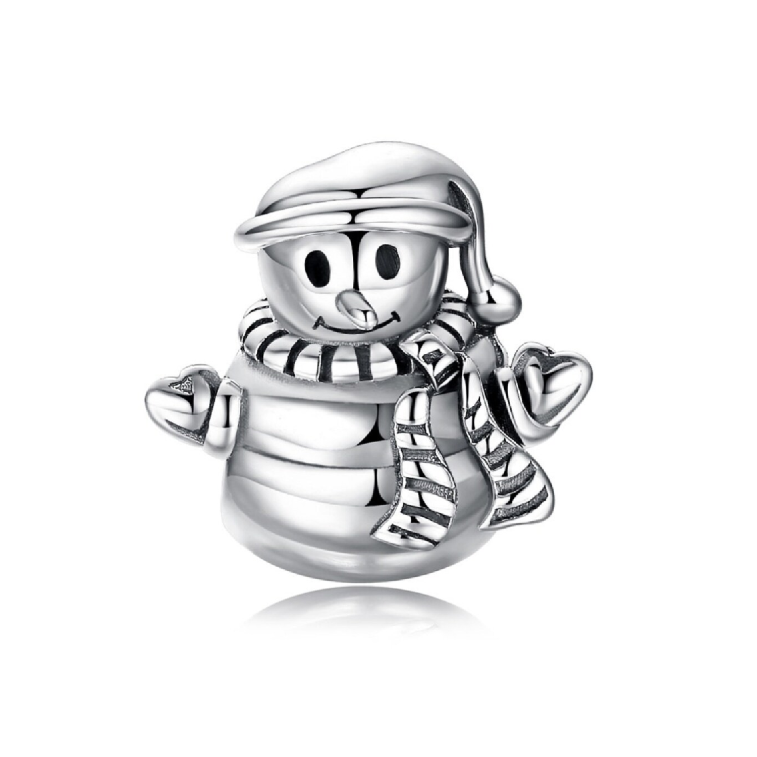 CHARM MUÑECO DE NIEVE SONRIENTE EN PLATA 925 SILVER HEART - 1