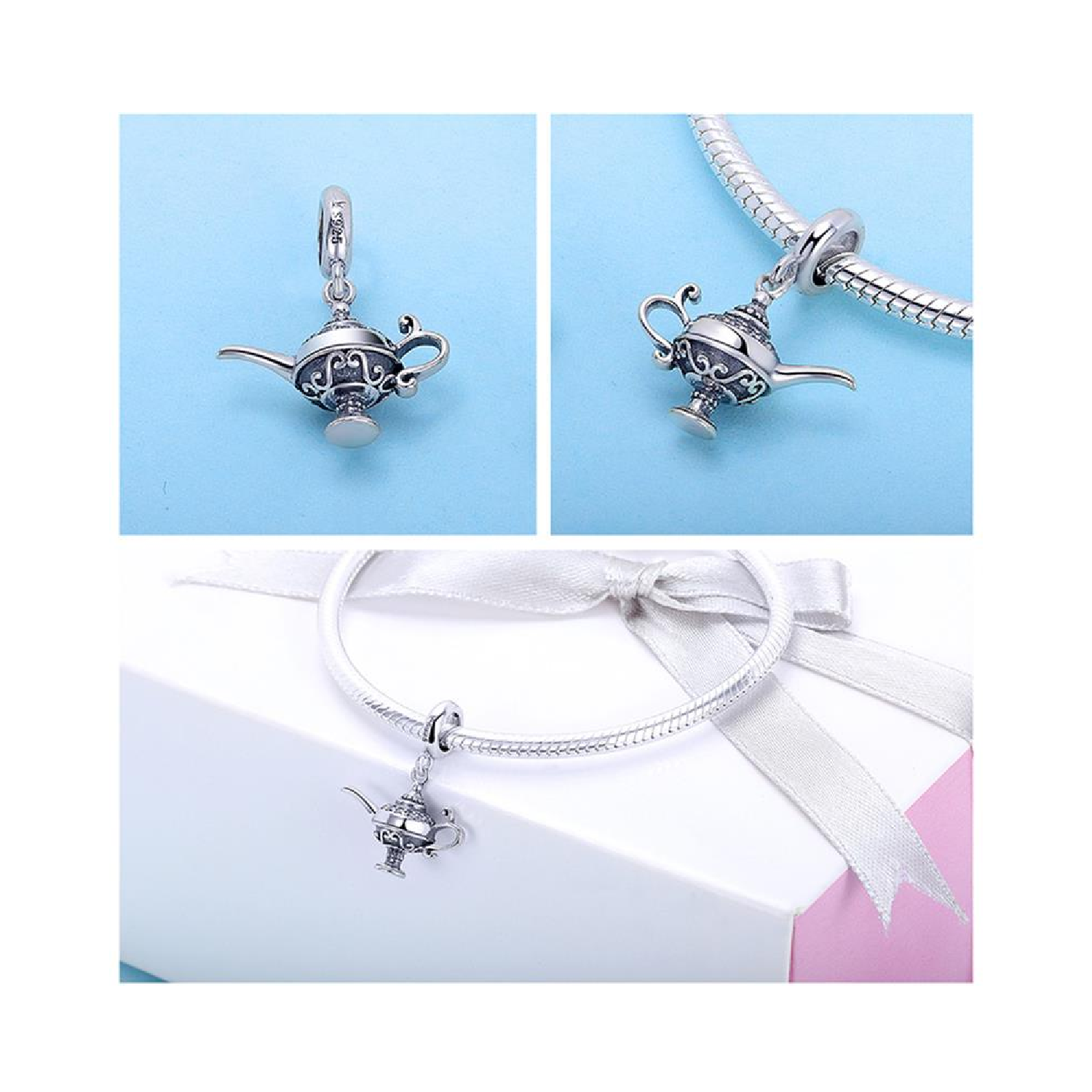 CHARM LÁMPARA MÁGICA DE ALADINO EN PLATA 925 SILVER HEART - 3
