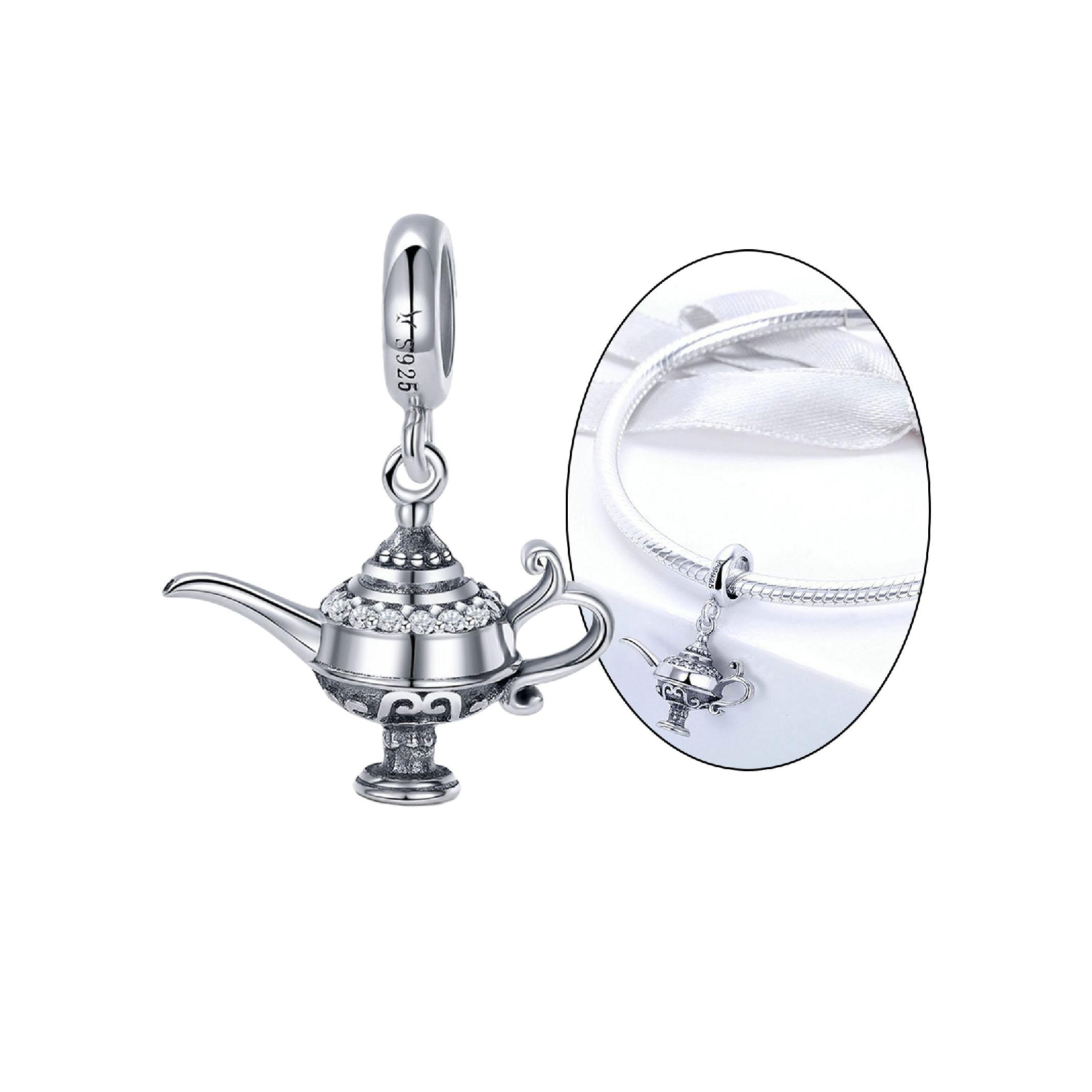 CHARM LÁMPARA MÁGICA DE ALADINO EN PLATA 925 SILVER HEART - 4