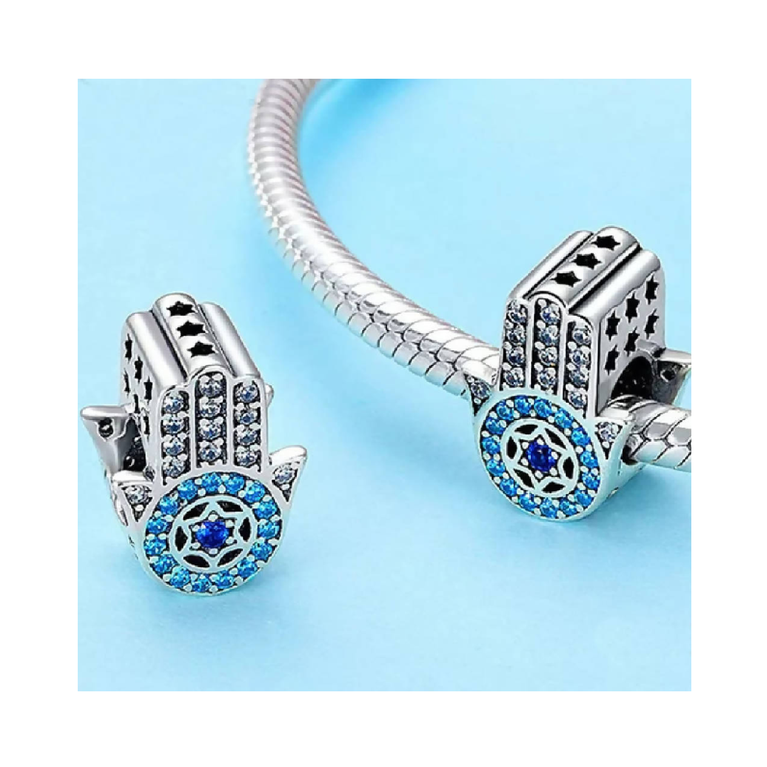 CHARM MANO DE FÁTIMA MÍSTICA EN PLATA 925 SILVER HEART - 2