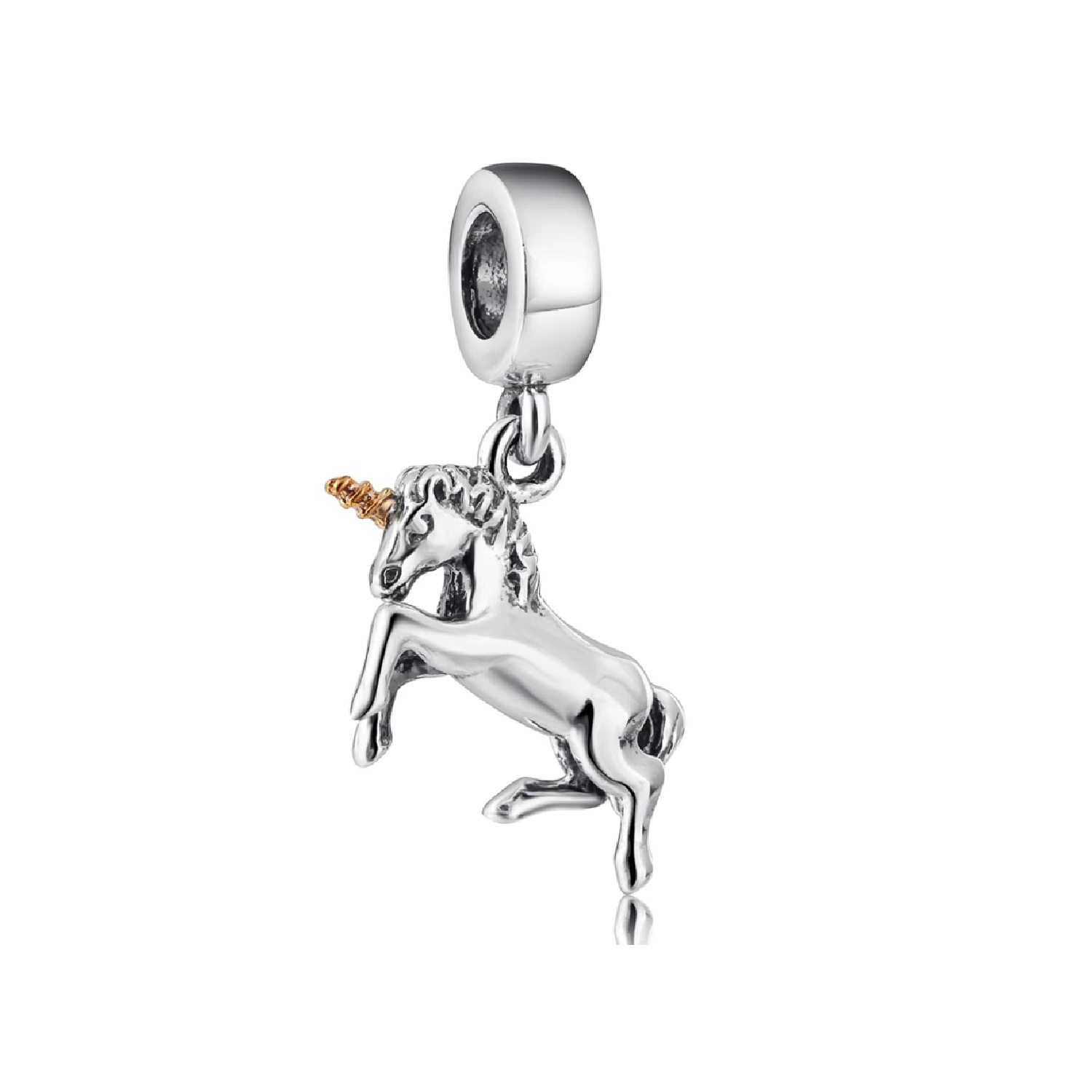 CHARM UNICORNIO SOLEMNE EN PLATA 925 SILVER HEART - 1
