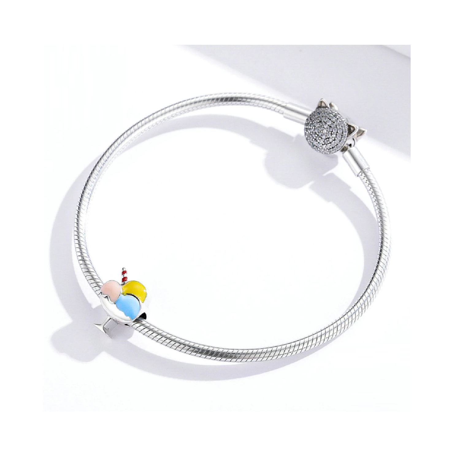 CHARM COPA DE HELADO TRICOLOR EN PLATA 925 SILVER HEART - 4