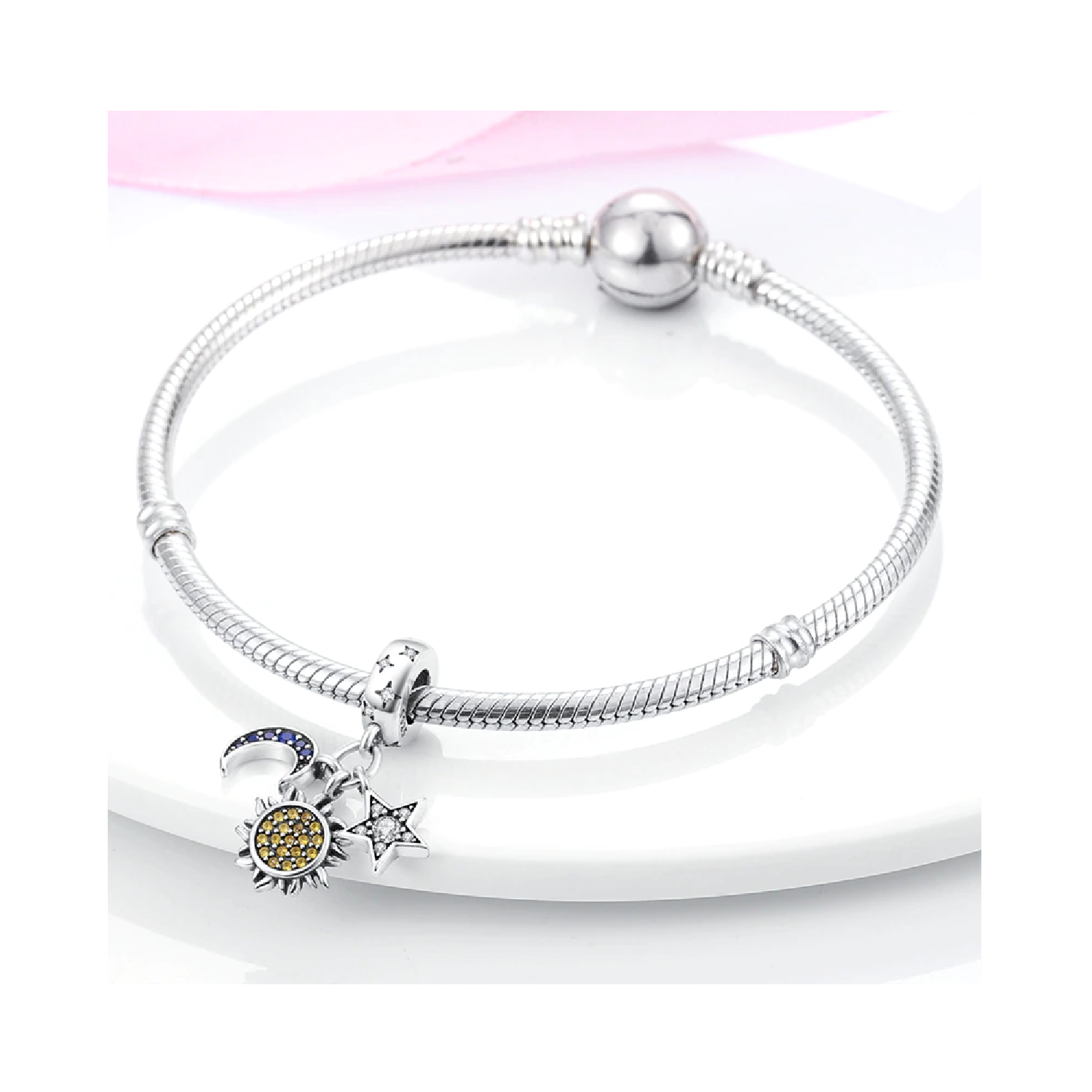 CHARM TRIPLE UNIVERSO Y CIRCONES EN PLATA 925 SILVER HEART - 3