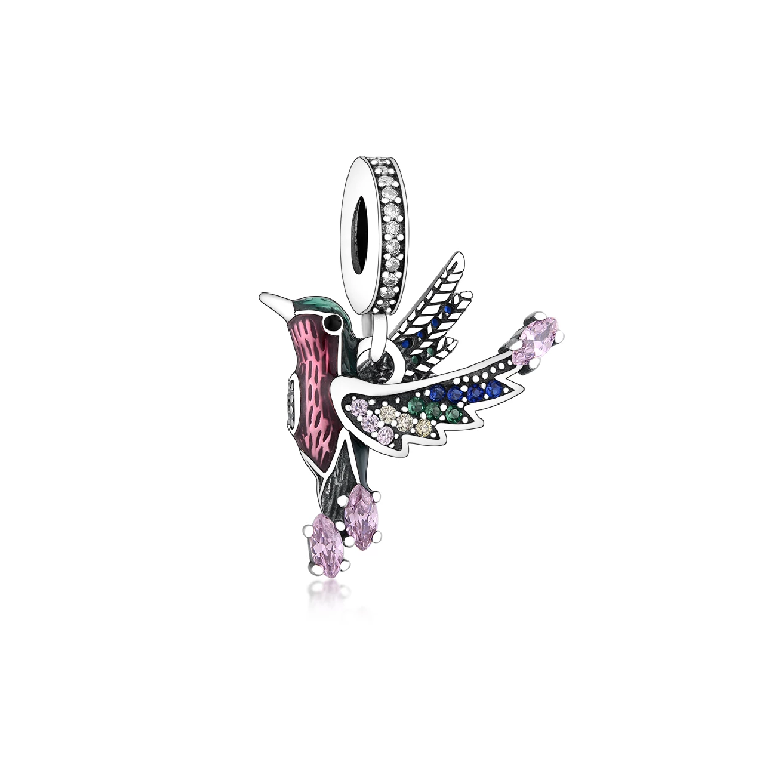 CHARM COLIBRÍ PICAFLOR MÁGICO EN PLATA 925 SILVER HEART - 1