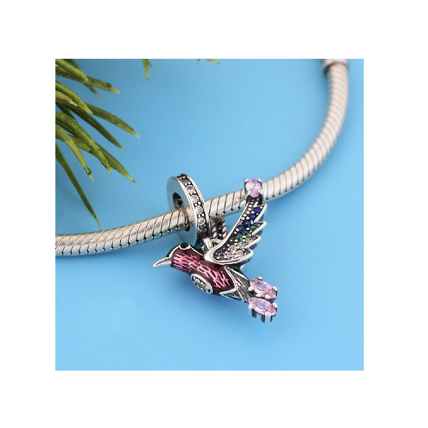 CHARM COLIBRÍ PICAFLOR MÁGICO EN PLATA 925 SILVER HEART - 3