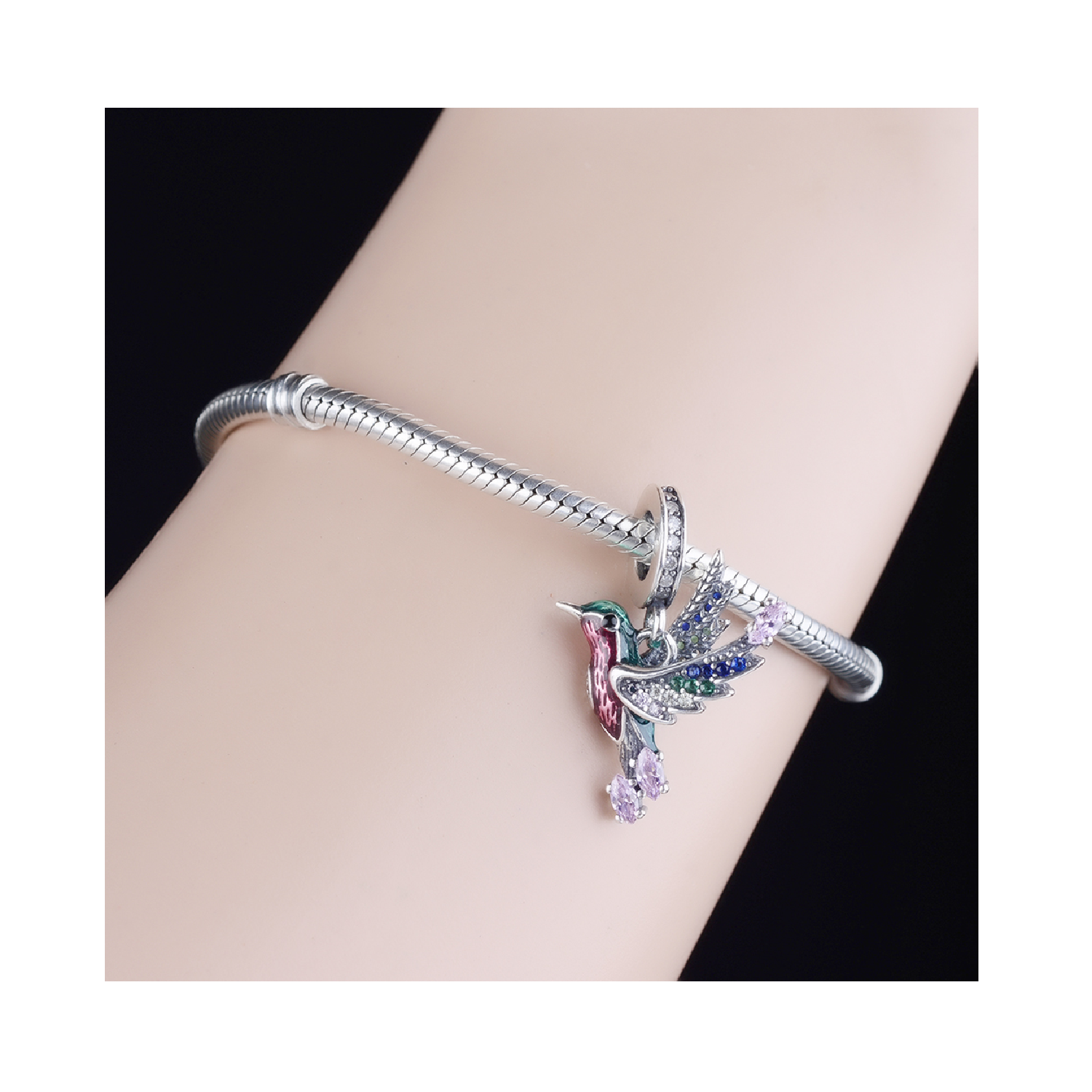 CHARM COLIBRÍ PICAFLOR MÁGICO EN PLATA 925 SILVER HEART - 4