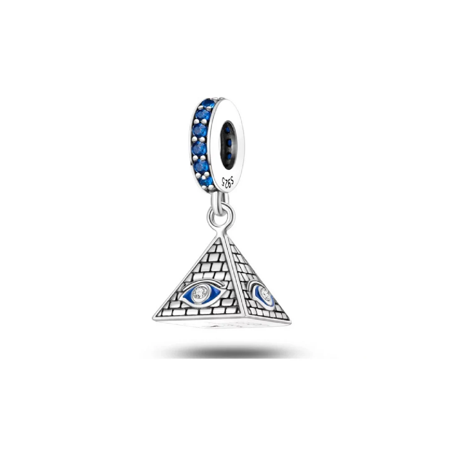 CHARM PIRÁMIDE DE EGIPTO Y CIRCONES PLATA 925 SILVER HEART - 1