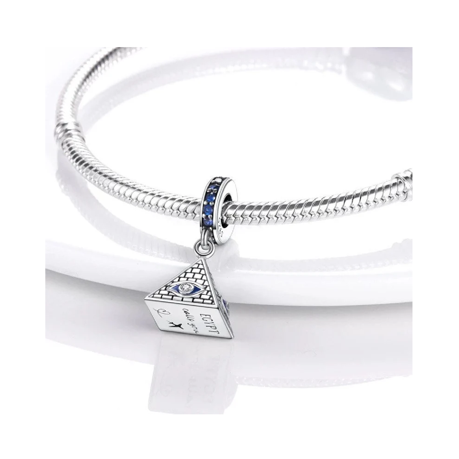CHARM PIRÁMIDE DE EGIPTO Y CIRCONES PLATA 925 SILVER HEART - 2