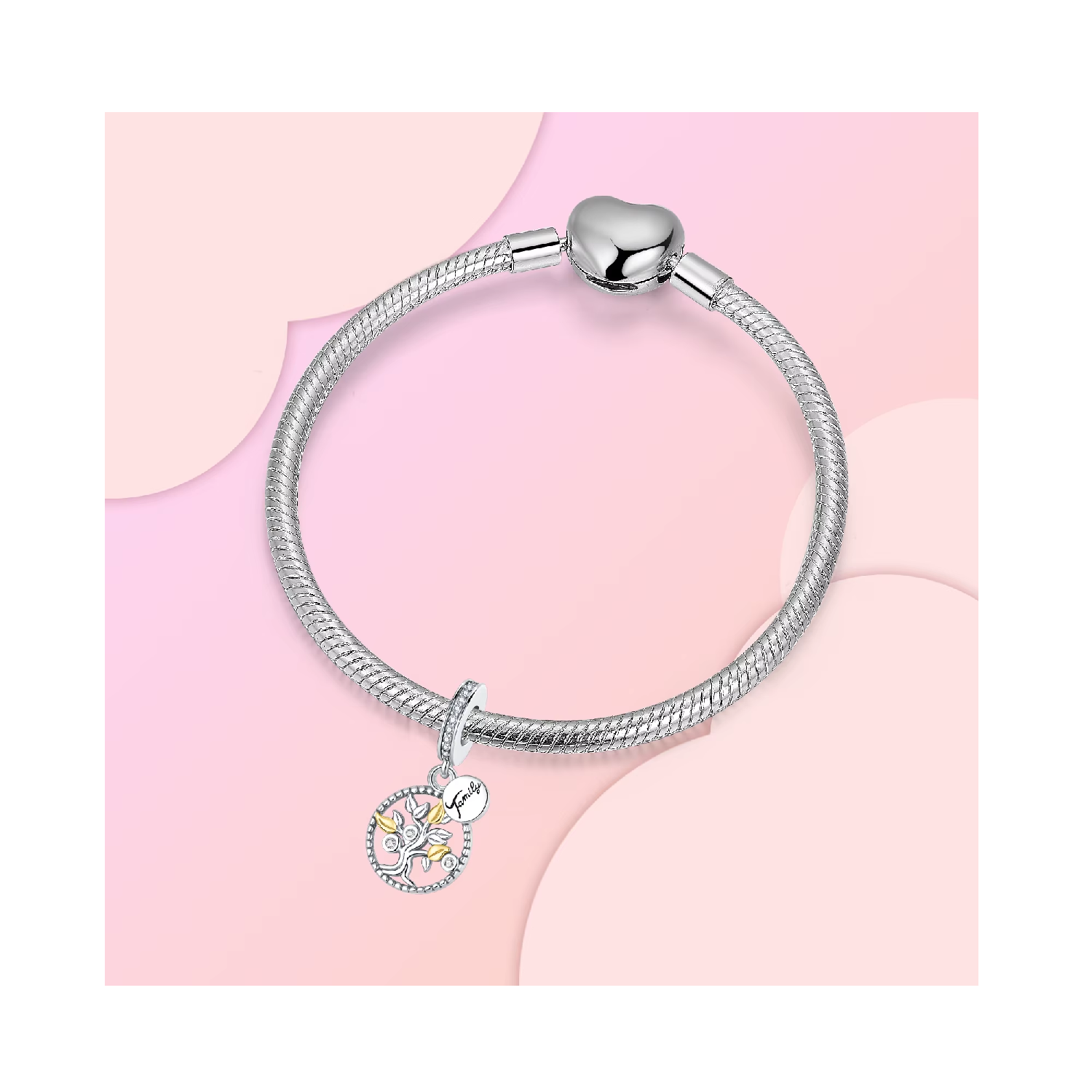 CHARM ÁRBOL DE LA VIDA Y FAMILIA EN PLATA 925 SILVER HEART - 2