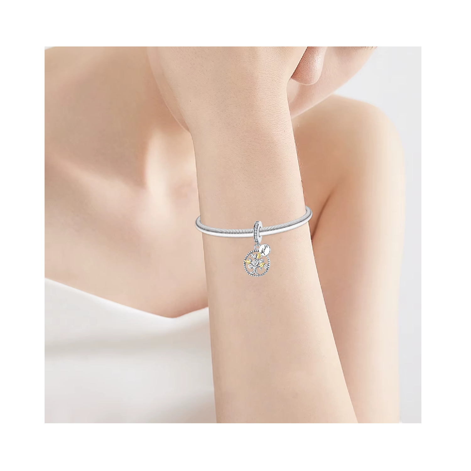 CHARM ÁRBOL DE LA VIDA Y FAMILIA EN PLATA 925 SILVER HEART - 3