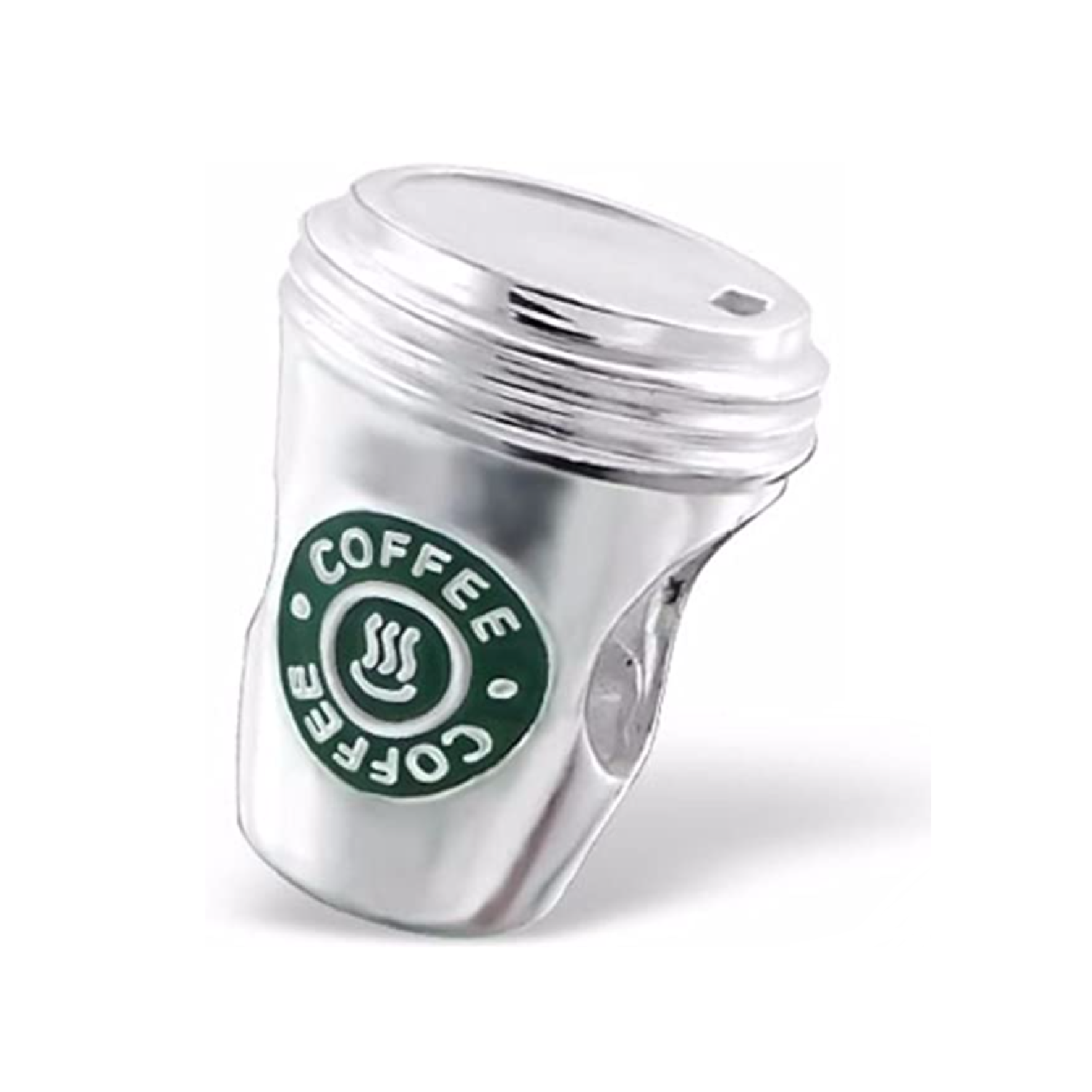 CHARM VASO DE CAFÉ CON TAPA EN PLATA 925 SILVER HEART - 2