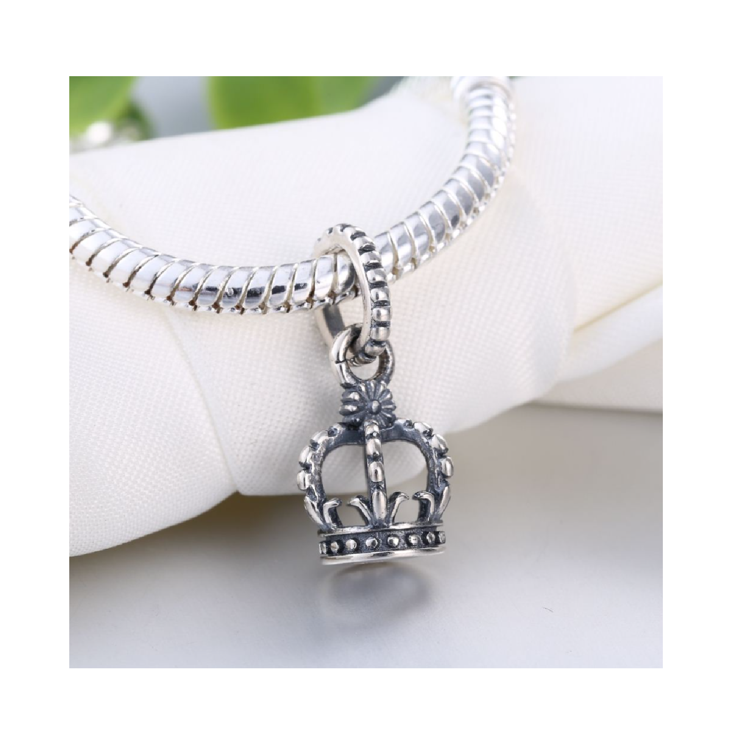 CHARM CORONA DE REINA EN PLATA 925 SILVER HEART - 2