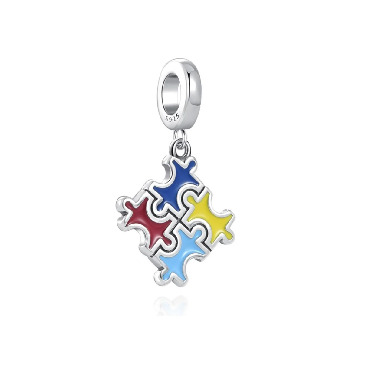 CHARM PUZZLE COLORIDO AUTISMO PLATA 925 SILVER HEART - 1