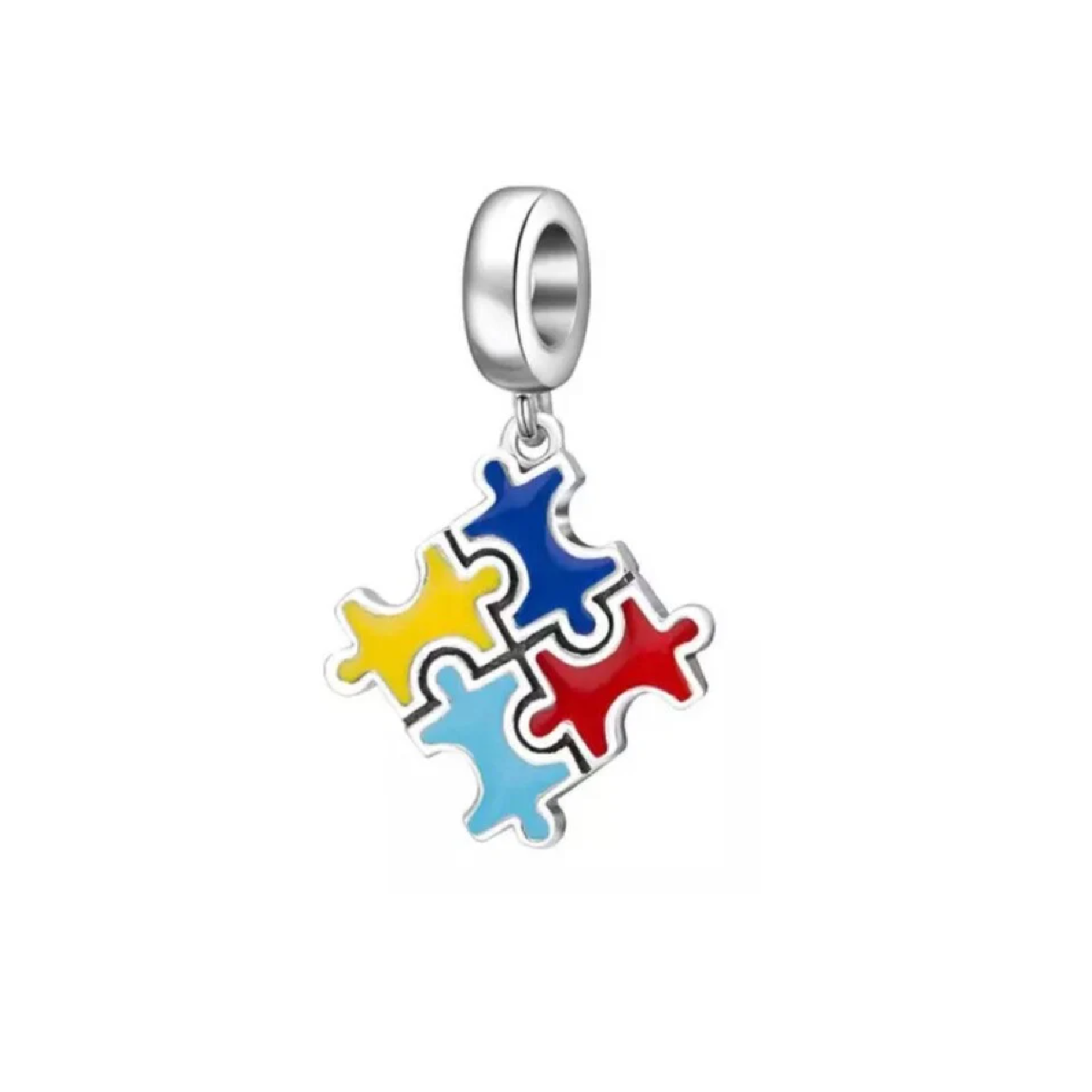 CHARM PUZZLE COLORIDO AUTISMO PLATA 925 SILVER HEART - 2