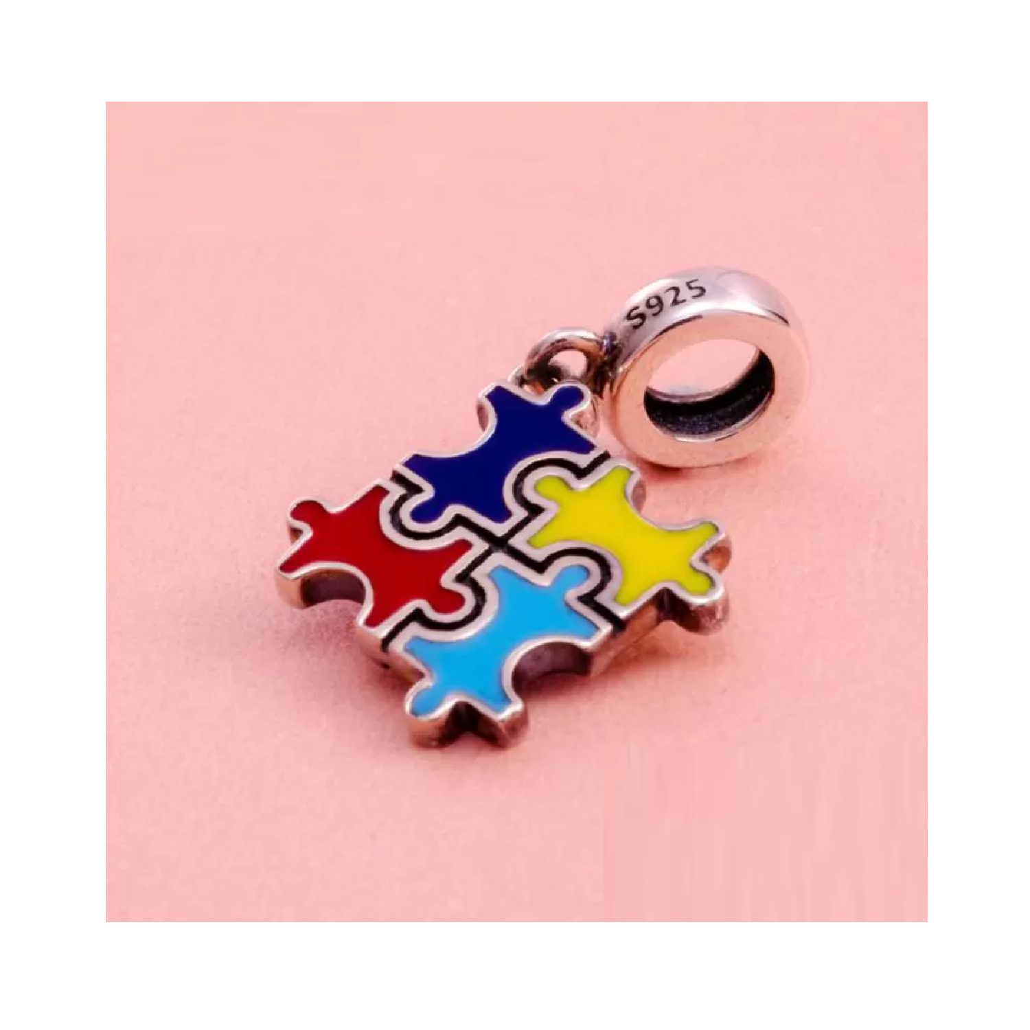 CHARM PUZZLE COLORIDO AUTISMO PLATA 925 SILVER HEART - 4