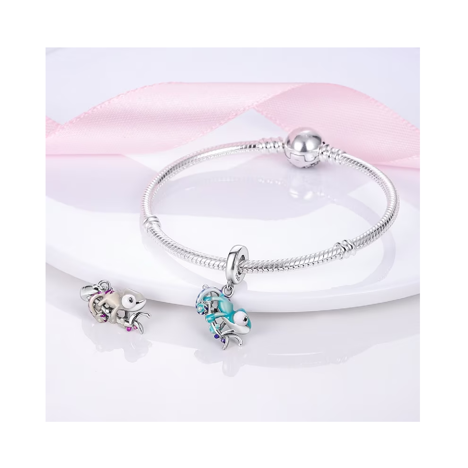 CHARM CAMALEÓN VERDE CAMBIA DE COLOR PLATA 925 SILVER HEART - 4