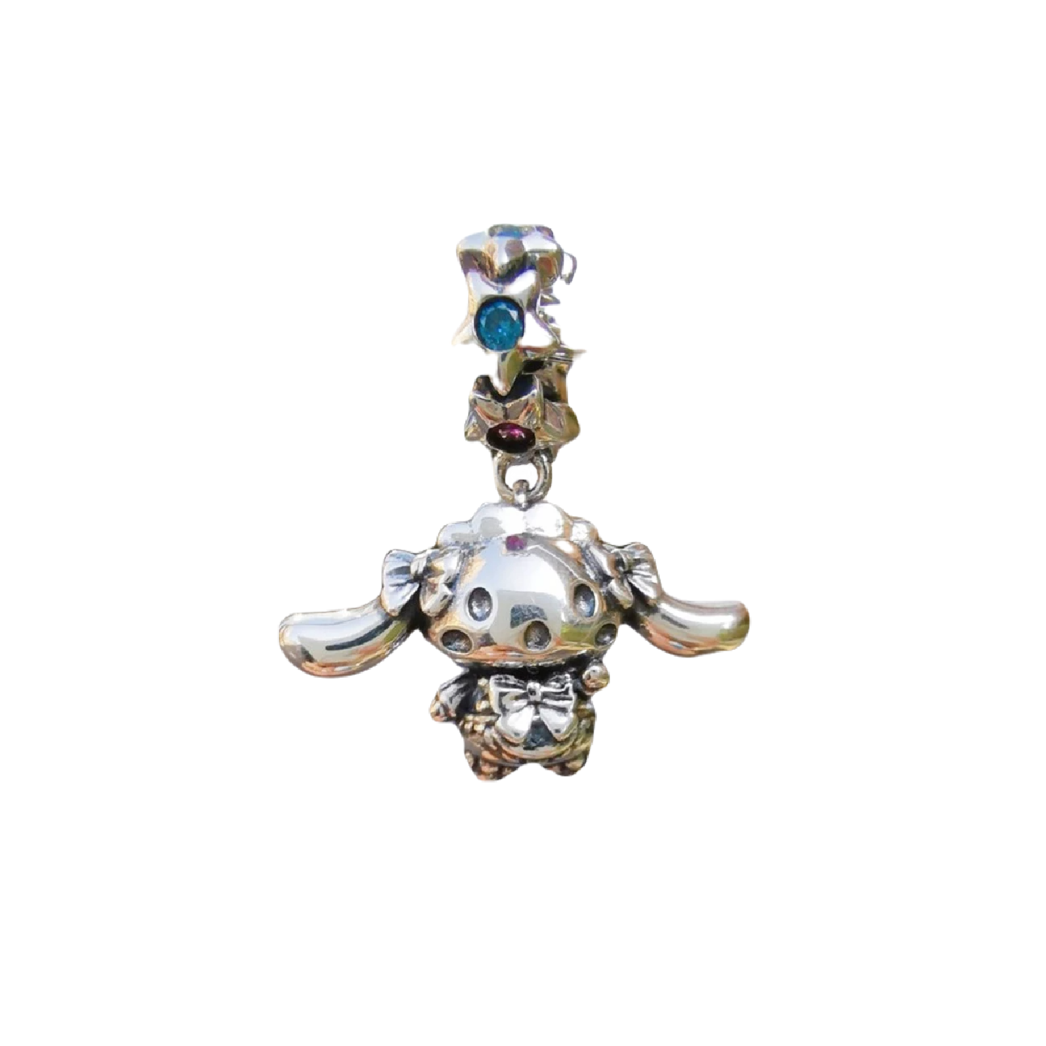 CHARM OVEJITA BEBÉ CON OREJAS GRANDES PLATA 925 SILVER HEART - 1
